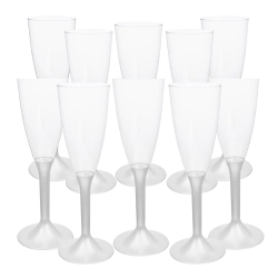 Kieliszki do szampana wina plastikowe 140 ml na perłowej nóżce ozdoba 10 sztuk